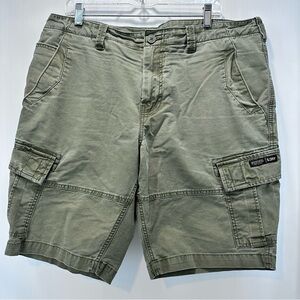 Superdry Cargo Shorts‎ Mens 38 Green Combat Utility Pockets Cotton Heavyweight